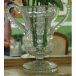 Two handled antique heavy crystal vase