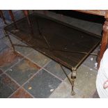 Brass & smoked glass coffee table