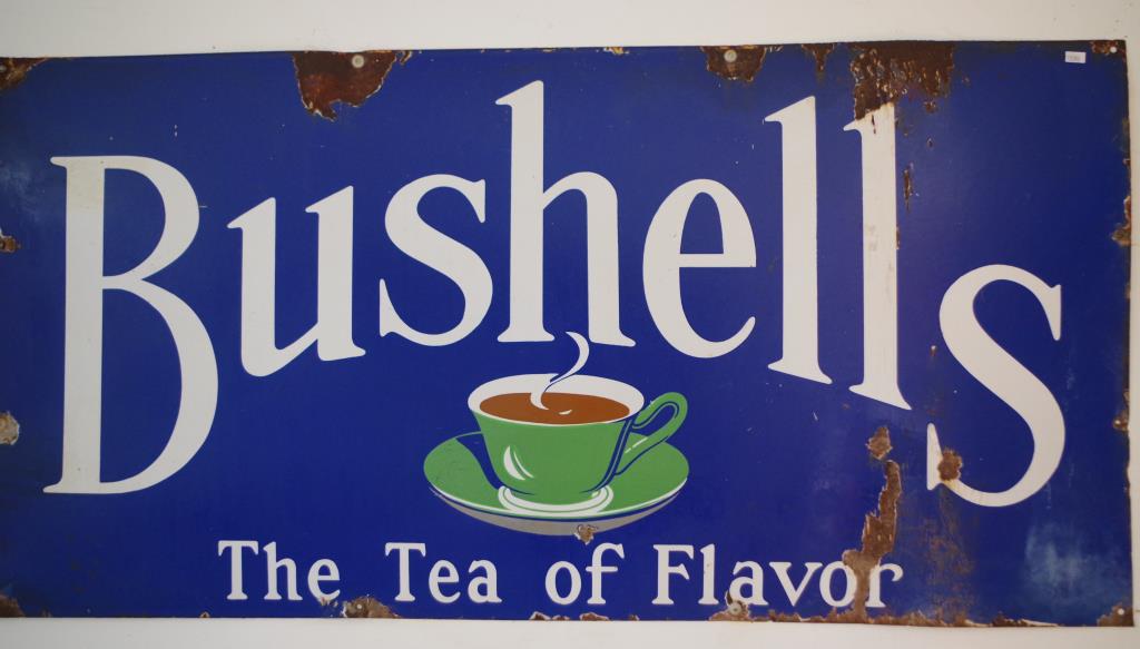 Large Bushell's enamel tin sign - Image 2 of 2