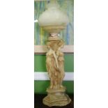 Large Victorian marble /alabaster lamp