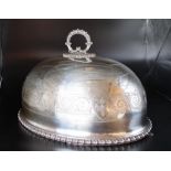 Large Victorian good silver plated meat dome