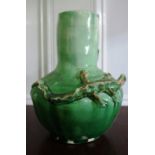 Large Australian green pottery vase