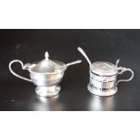 Two various sterling silver mustard pots
