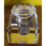 Large Victorian glass inkwell