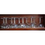 Ten hollow stem champagne glasses