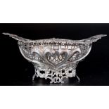 Victorian sterling silver pierced basket