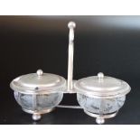 Victorian plated jam dish and stand