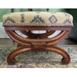 Early 19th century Australian cedar X frame stool