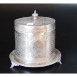 Large Victorian silver plated biscuit barrel
