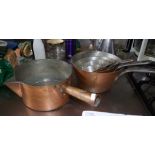 Quantity of copper saucepans