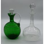 Two Edwardian glass decanters