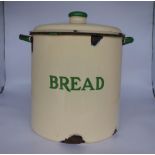 Cream & Green enamel bread bin