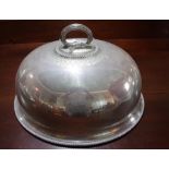 Large Victorian silver plated meat dome