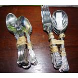 Various silver spoon & fork sets
