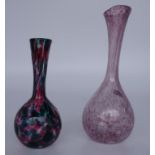 Two Australian Julius Santos art glass vases