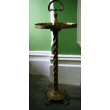 Antique brass ashtray & stand