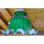 Green glass light fitting