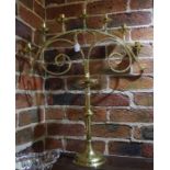 A large ecclesiastical brass candleabra