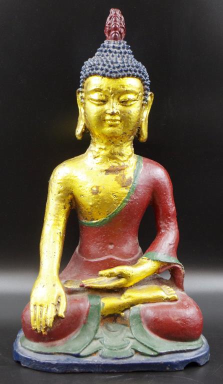 Eastern cast metal seated Buddha figure