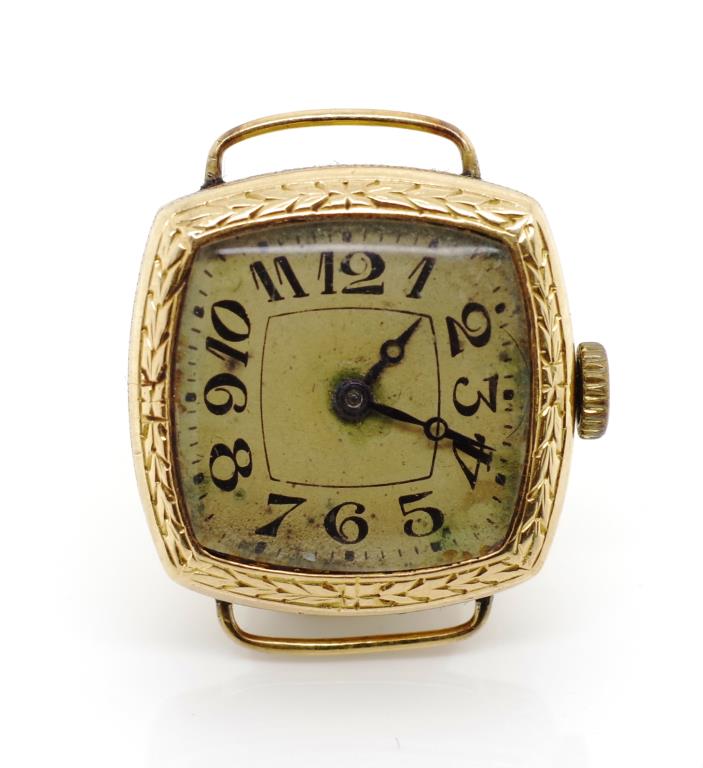 Ladies manual wind gold watch
