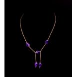 9ct rose gold and amethyst lavaliere