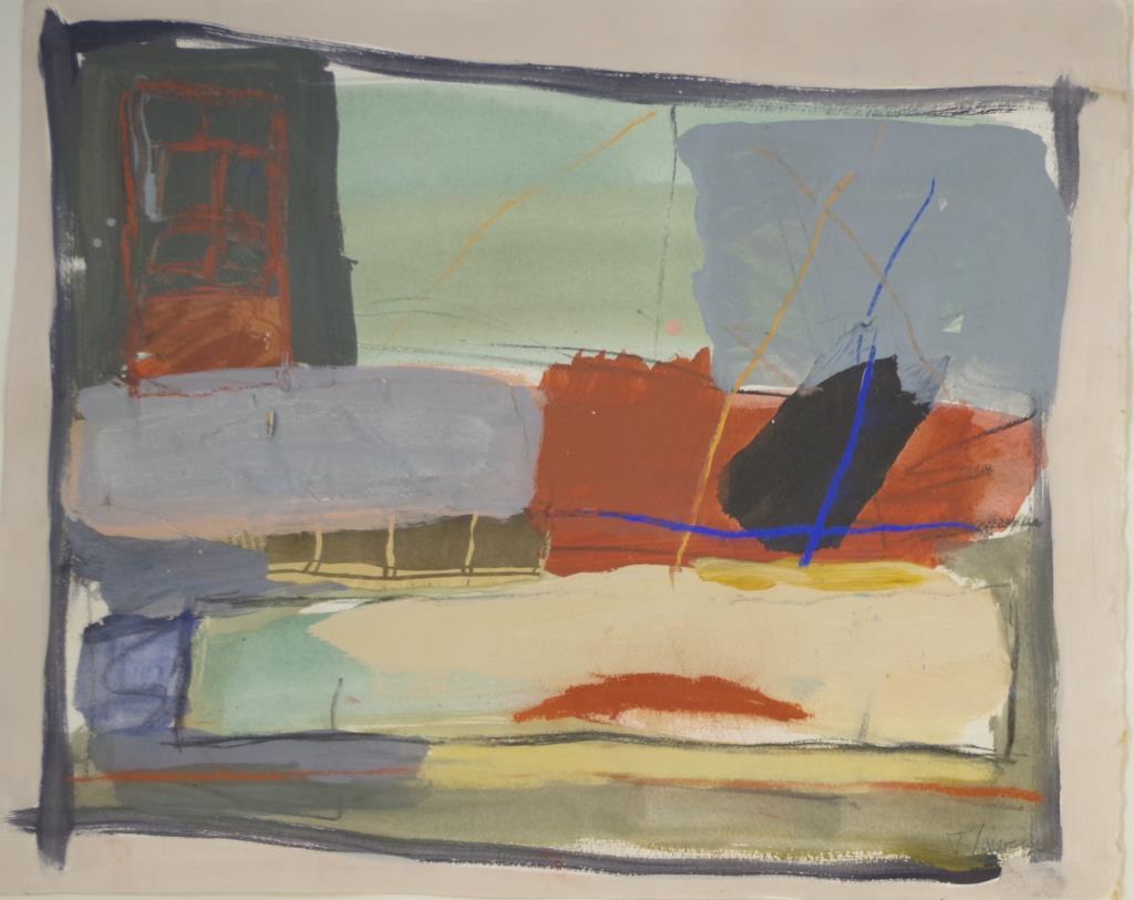 Janet Laurence (1947- ) Abstract Harbour Scene - Image 2 of 4