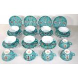 Twelve Chinese famille rose teacups