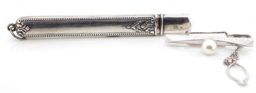French silver pencil pendant