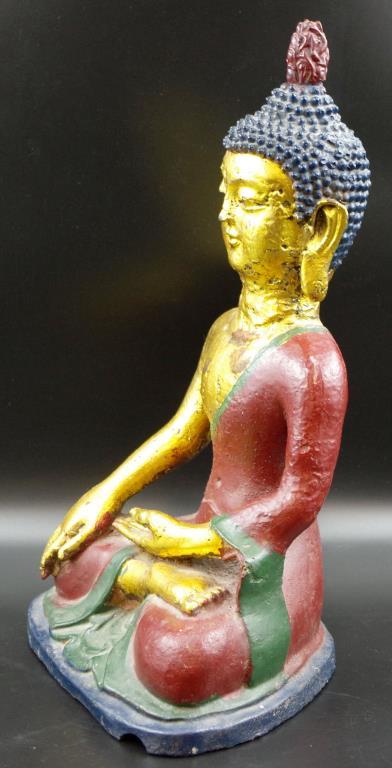 Eastern cast metal seated Buddha figure - Image 3 of 8