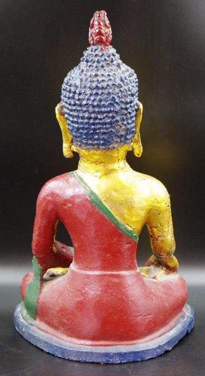 Eastern cast metal seated Buddha figure - Image 6 of 8