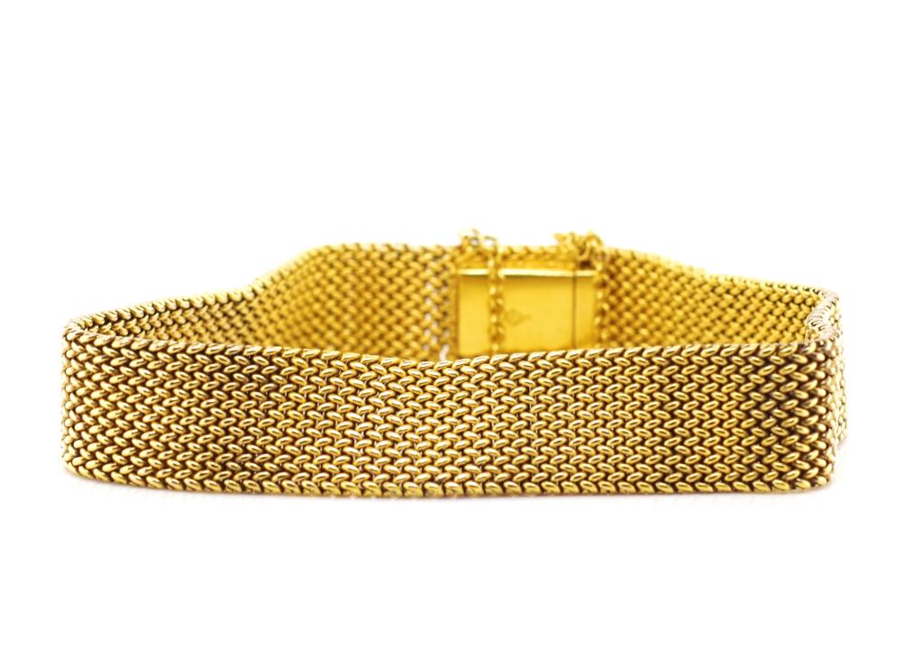 15ct yellow gold mesh bracelet - Image 3 of 4