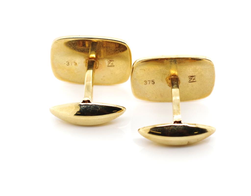 9ct yellow gold cufflinks - Image 7 of 8