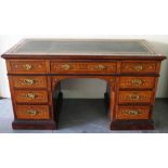 Good Victorian rosewood twin pedestal desk