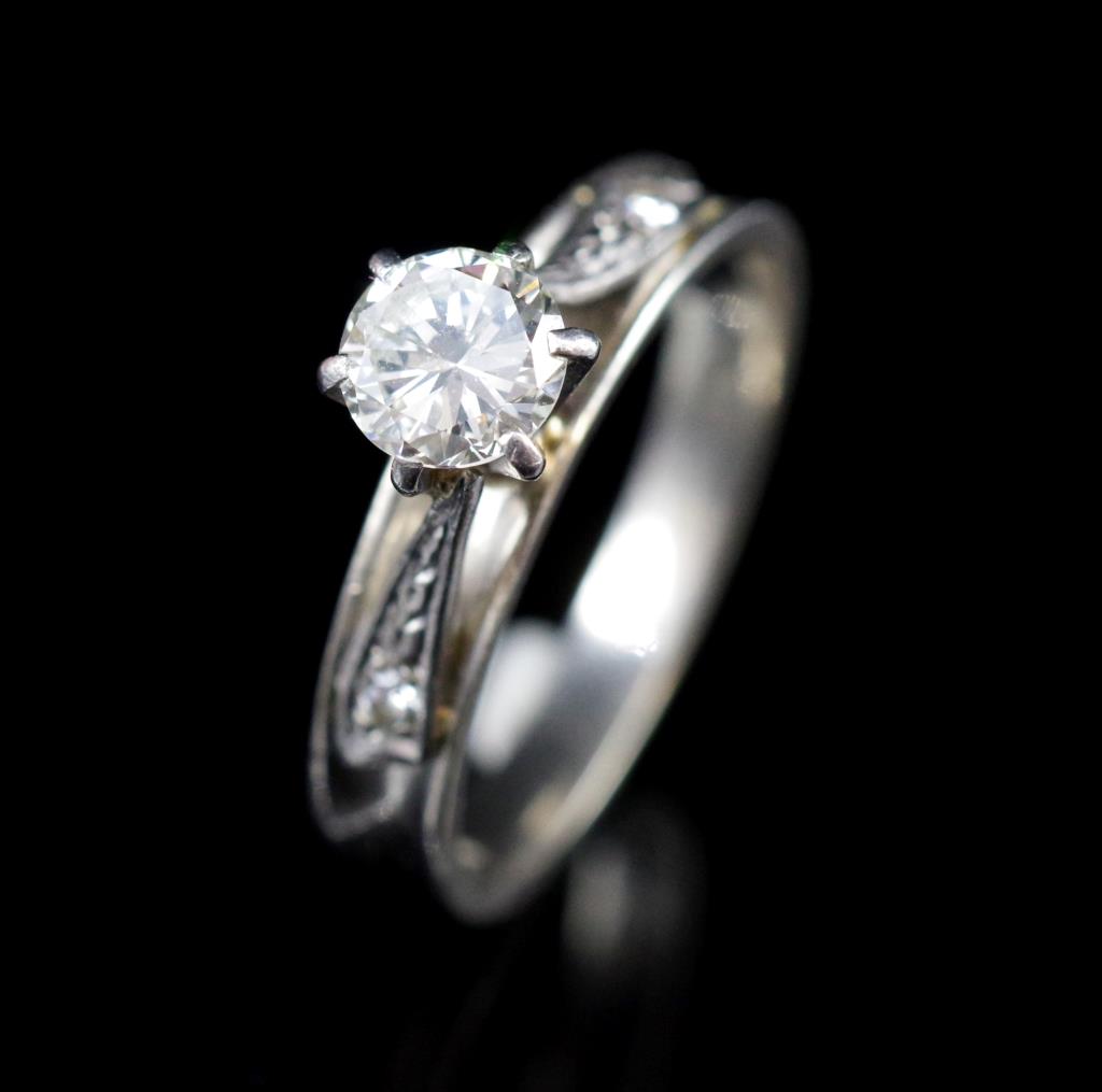 Solitaire diamond and 18ct white gold ring - Image 5 of 8