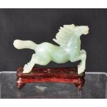 Chinese green hardstone horse figure