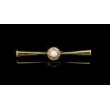 Antique opal, diamond and 15ct yellow gold brooch
