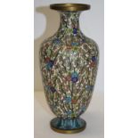 Vintage Chinese famille rose cloisonne vase
