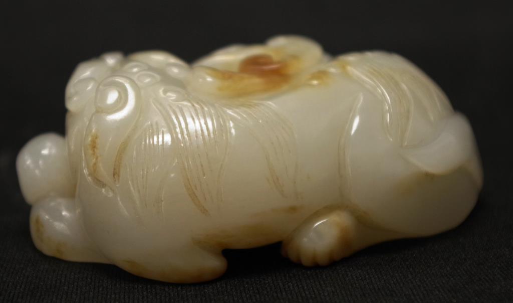 Chinese carved white jade Qilin - Image 6 of 8