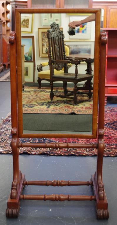 Victorian mahogany cheval mirror - Image 2 of 4