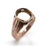 Art Deco 9ct rose gold unset ring