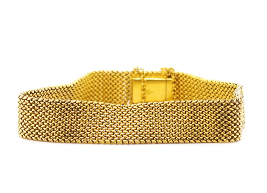 15ct yellow gold mesh bracelet - Image 4 of 4