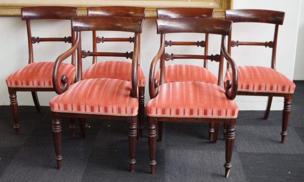 Set of 6 mid 19th century mahogany chairs - Image 2 of 6