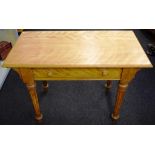Victorian satin birch wood side table