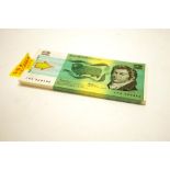 Collection Australian $2 uncirculated bank notes