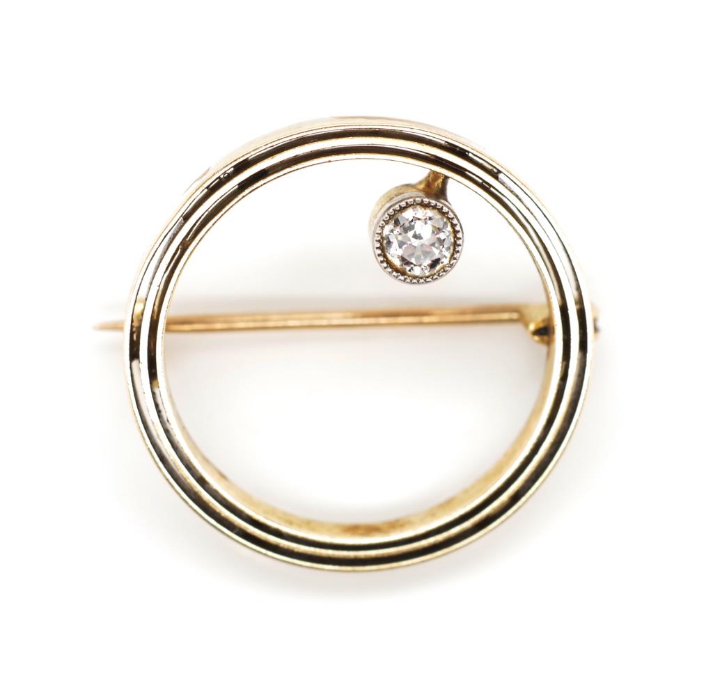 Rose gold and diamond set brooch - Image 2 of 2