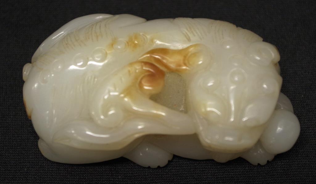 Chinese carved white jade Qilin - Image 4 of 8