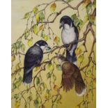 Charles Newman (1913- ) "Feeding Magpies"