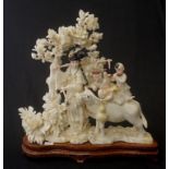 Vintage Chinese carved ivory figural group