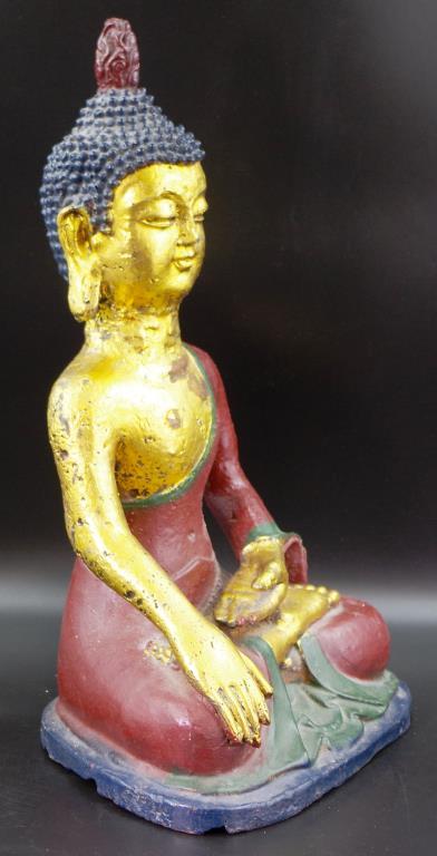 Eastern cast metal seated Buddha figure - Image 7 of 8