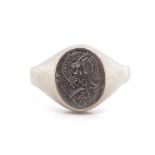 White gold Signet ring